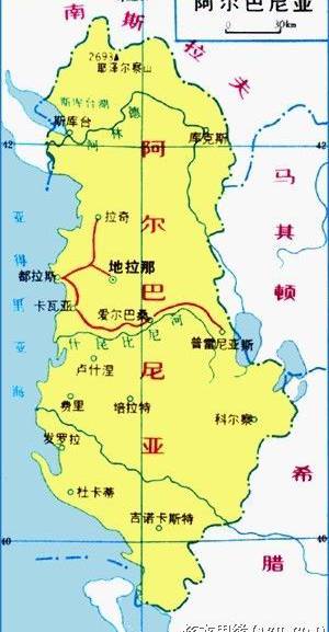 阿尔巴尼亚地图,阿尔巴尼亚地图高清中文版