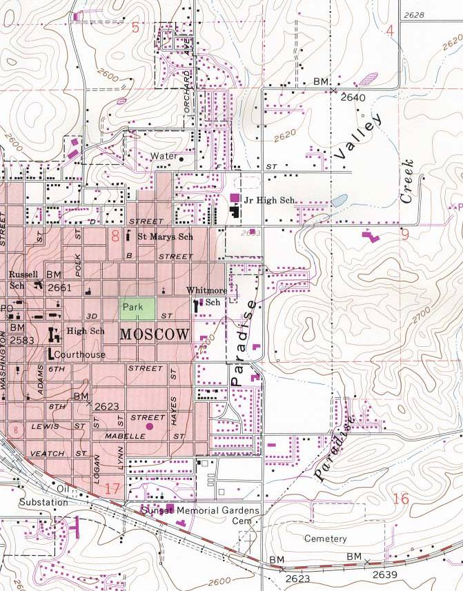 爱达荷州地图(Idaho)-Moscow,美国地图高清中文版