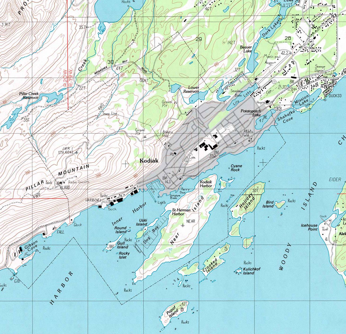 阿拉斯加州-Kodiak地图,美国地图高清中文版